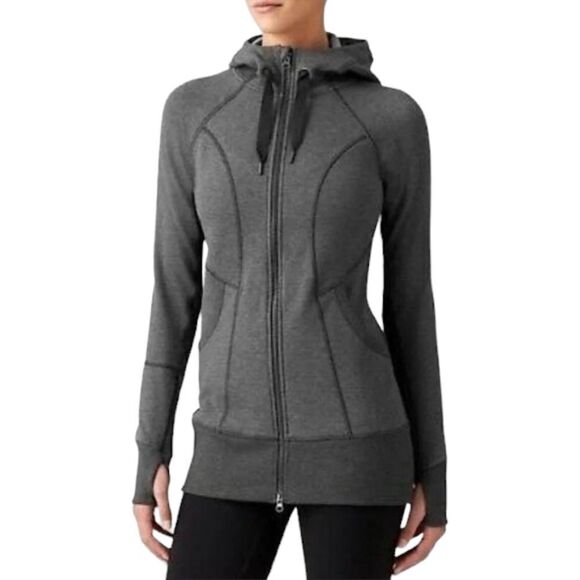 Athleta CYA Strength Longline Full Zip Hoodie Athletic Sporty Jacket Grey Small - Picture 1 of 13